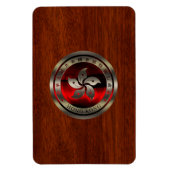 Hong Kong Zegel op Mahoniehout Afdruk Magneet (Verticaal)