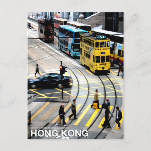 Hong Kong's Tram Briefkaart (Voorkant)