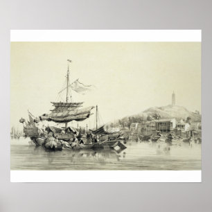 Hong Shang, bord 17 uit 'Schetsen van China', eng Poster
