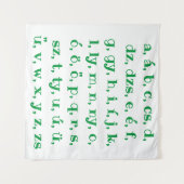Hongaars alfabet in groen wandkleed (Voorkant (horizontaal))
