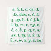 Hongaars alfabet in groen wandkleed (Voorkant)