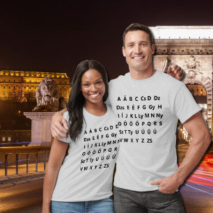 Hongaars alfabet t-shirt