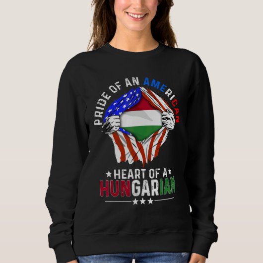 Hongaars Amerikaanse Amerika Trots Buitenlands Hon Trui (Voorkant)