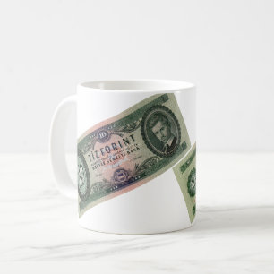Hongaars bankbiljet 10 forint HUF Green Note Bill Koffiemok