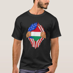 Hongaars bloed in mij Hongaarse vlag cadeau T-shirt