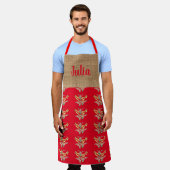 Hongaars bloemenpatroon in rood schort (Gedragen)