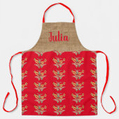 Hongaars bloemenpatroon in rood schort (Voorkant)