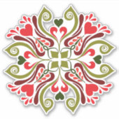 Hongaars bloemmotief in volkstraditie sticker (Voorkant)