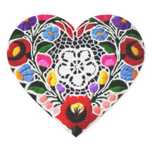 Hongaars borduurhart op zwart