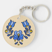 Hongaars borduurpatroon - Acryl Sleutelhanger (Achterkant)