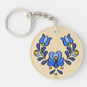 Hongaars borduurpatroon - Acryl Sleutelhanger
