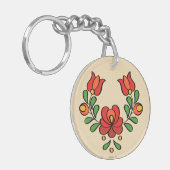 Hongaars borduurpatroon - Acryl Sleutelhanger (Voorkant Links)