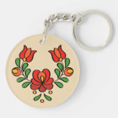 Hongaars borduurpatroon - Acryl Sleutelhanger (Achterkant)