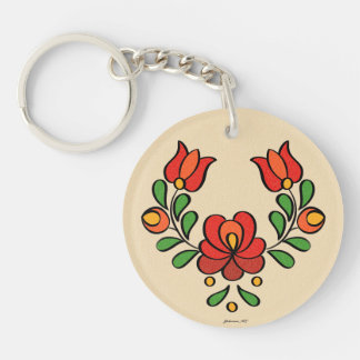 Hongaars borduurpatroon - Acryl Sleutelhanger
