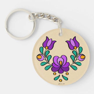 Hongaars borduurpatroon - Acryl Sleutelhanger
