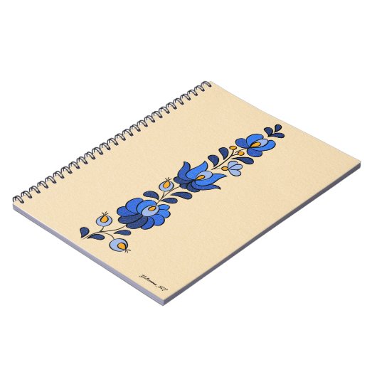 Hongaars borduurpatroon, "Matyó" - blauw Notitieboek (Linkerzijde)
