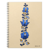 Hongaars borduurpatroon, "Matyó" - blauw Notitieboek (Voorkant)