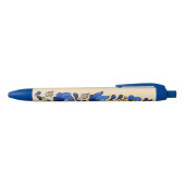 Hongaars borduurpatroon, "Matyó" Blauwe Inkt Pen (Bovenkant)