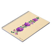 Hongaars borduurpatroon, "Matyó" - paarse Notitieboek (Linkerzijde)