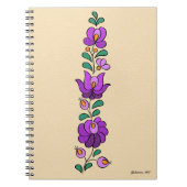 Hongaars borduurpatroon, "Matyó" - paarse Notitieboek (Voorkant)