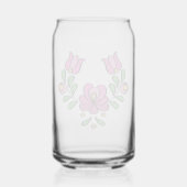 Hongaars Borduurpatroon, "Matyó" - roze Blikvorm Glas (Achterkant)