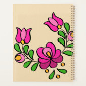 Hongaars Borduurpatroon, "Matyó" - roze Planner (Achterkant)
