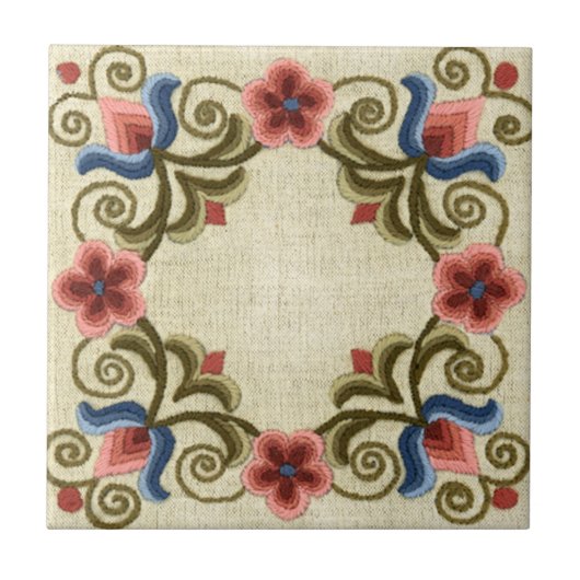 Hongaars borduurplein tegeltje (Voorkant)