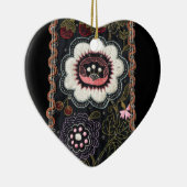  Hongaars Borduurwerk op zwart Keramisch Ornament (Rechts)