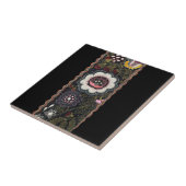  Hongaars Borduurwerk op zwart Tegeltje (Zijkant)