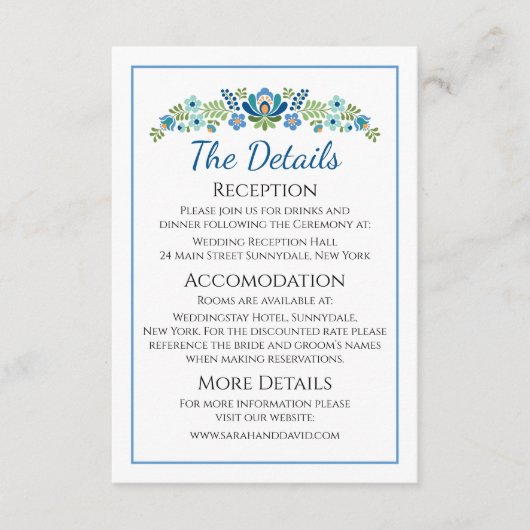 Hongaars Design Blue Birds Behuizing Kaart (Voorkant)