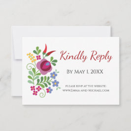 Hongaars design rode paprika's RSVP kaartje