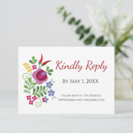 Hongaars design rode paprika's RSVP kaartje