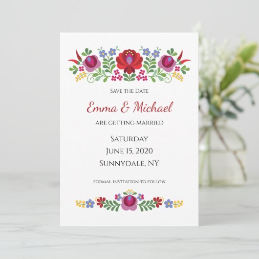 Hongaars design rode paprika's save the date (Staand voorkant)