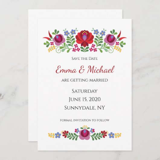 Hongaars design rode paprika's save the date (Voorkant / Achterkant)