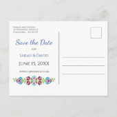 Hongaars Design Violet Bloemen Bruiloft Aankondigingskaart (Achterkant)