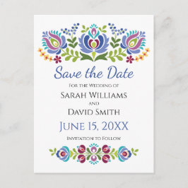 Hongaars Design Violet Bloemen Bruiloft Aankondigingskaart