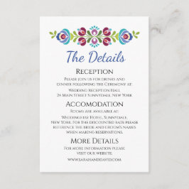 Hongaars Design Violet Bloemen Bruiloft Informatiekaartje