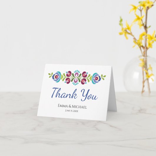 Hongaars Design Violet Bloemen Bruiloft Kaart (Gele Bloem)