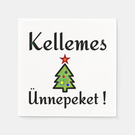 Hongaars feestdagen groeten servet (Voorkant)