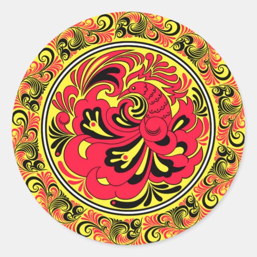 Hongaars Firebird Keramisch Bord Ronde Sticker (Voorkant)