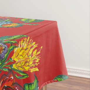 Hongaars - kalocsai floraalpatroon in rood tafelkleed