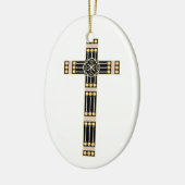 hongaars katholiek kruisbeeld godsymbool gestolen keramisch ornament (Links)