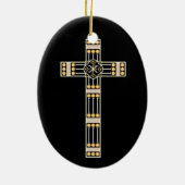 hongaars katholiek kruisbeeld godsymbool gestolen keramisch ornament (Achterkant)