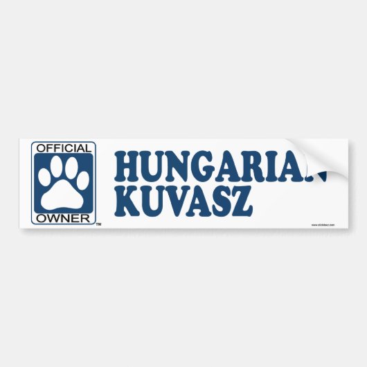 Hongaars Kuvasz Blue Bumpersticker (Voorkant)