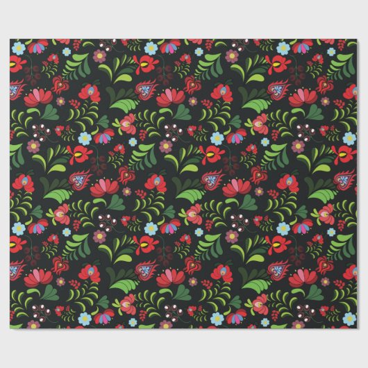 Hongaars Matyo Embroidery Design Cadeaupapier (Vlak)