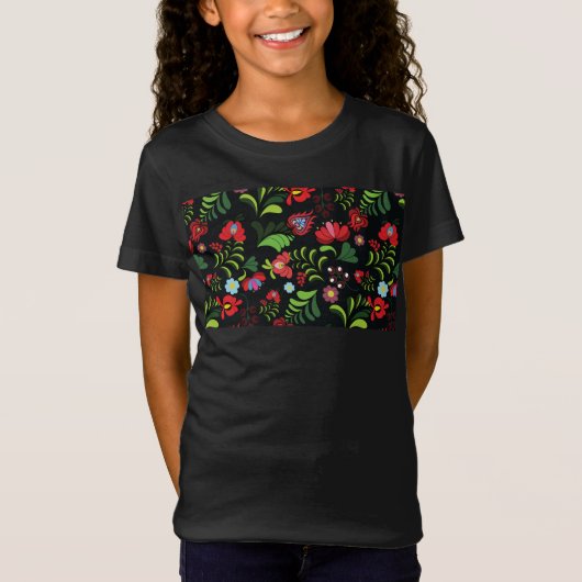 Hongaars Matyo Embroidery Pattern T-shirt (Voorkant)