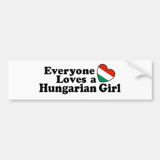 Hongaars meisje bumpersticker (Voorkant)