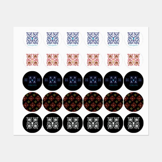 Hongaars oud volkspatroon labels (Vel)