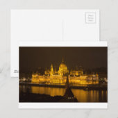 Hongaars parlement Boedapest 's nachts Briefkaart (Voorkant / Achterkant)
