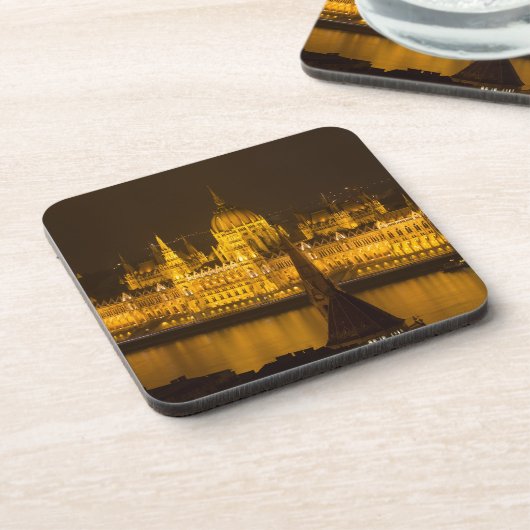 Hongaars parlement Boedapest 's nachts Drankjes Onderzetter (Linkerzijde)